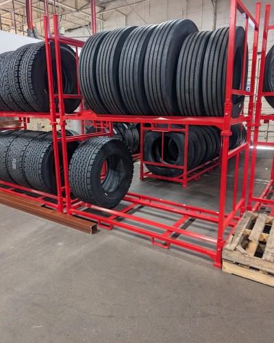40" x 85" x 46"H Fold Down Tire Rack