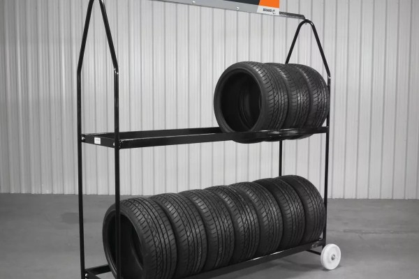 Mobile 2-Tier Tire Racks