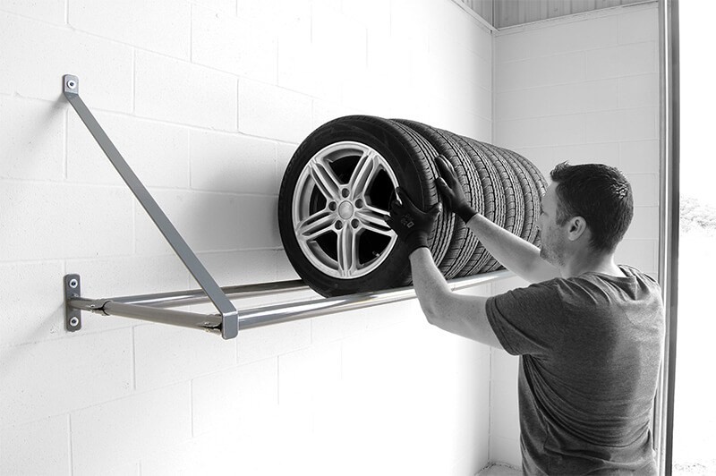 KinshopS Wall Mounting Tyre Wheel Rim Rack Utility Hook Tyre Sorage Rack 8pcs-25kg cap. 